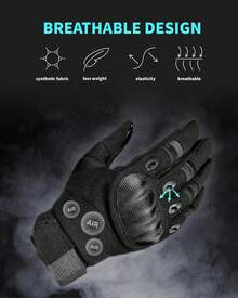 Winter Gloves Men's And Women's Cold Weather Warm Gloves Work Gloves Set Suitable Running, Driving, Cycling, Work, Hiking Outdoor Screen Gloves Autumn Outfits - 黑色 - 查看 2