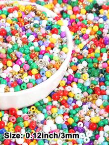 30/450克 3毫米 多色玻璃珠，迷你纯色玻璃珠，适用于珠宝制作、DIY手链、项链、耳环等手工饰品，珠宝制作材料 - 玻璃種子珠 - 查看 4