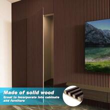 Slat Wood Wall Paneling For Interior And Ceiling Decoration - Pack Of 4pcs + 1pc End-Trim Size 108 X 5.7in.- Oak - 108 x 5,7 inch + Gỗ sồi hun khói - Xem 5