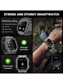 Hwagol KR82 650 MAh 2.01-Inch HD Display Black And Silver Men's Electronic Watch, Men's Smartwatch, Supports Wireless Calls, GPS Location And Tracking, Multiple Sports Modes, Health Monitoring, Suitable For Daily Use, Office, Fitness And Sports. Men's Watch, Women's Watch, Christmas Gift. It Comes With Two Different Strap Materials And Is Therefore Suitable For Various Wearing Situations. - màu đen - Xem 4