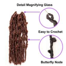 1/5 paquetes de trenzas de crochet de mariposa con bucles previos, trenzas de crochet de mariposa desgastadas para cabello sintético - Multicolor - Ver 3