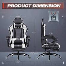 Gaming Chair Video Game Chair With Footrest And Massage Lumbar Support Swivel Seat Height Adjustable Computer Chair With Headrest Racing E-Sport Gamer Chair - White - View 3