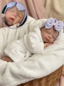 Bambola Reborn in silicone di 17-18 pollici - Bambina dipinta a mano, bocca apribile e occhi chiudibili, corpo morbido e realistico, pose da addormentata perfette, ideale per collezionisti e regali - Multicolore - Visualizzare 2