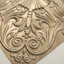 Decorative Ceiling Tile 2x2, Lay In Ceiling Tile 24x24 Pack Of 12pcs Spanish Floral In Matt White - 24"x24" + Antique Gold - View 8