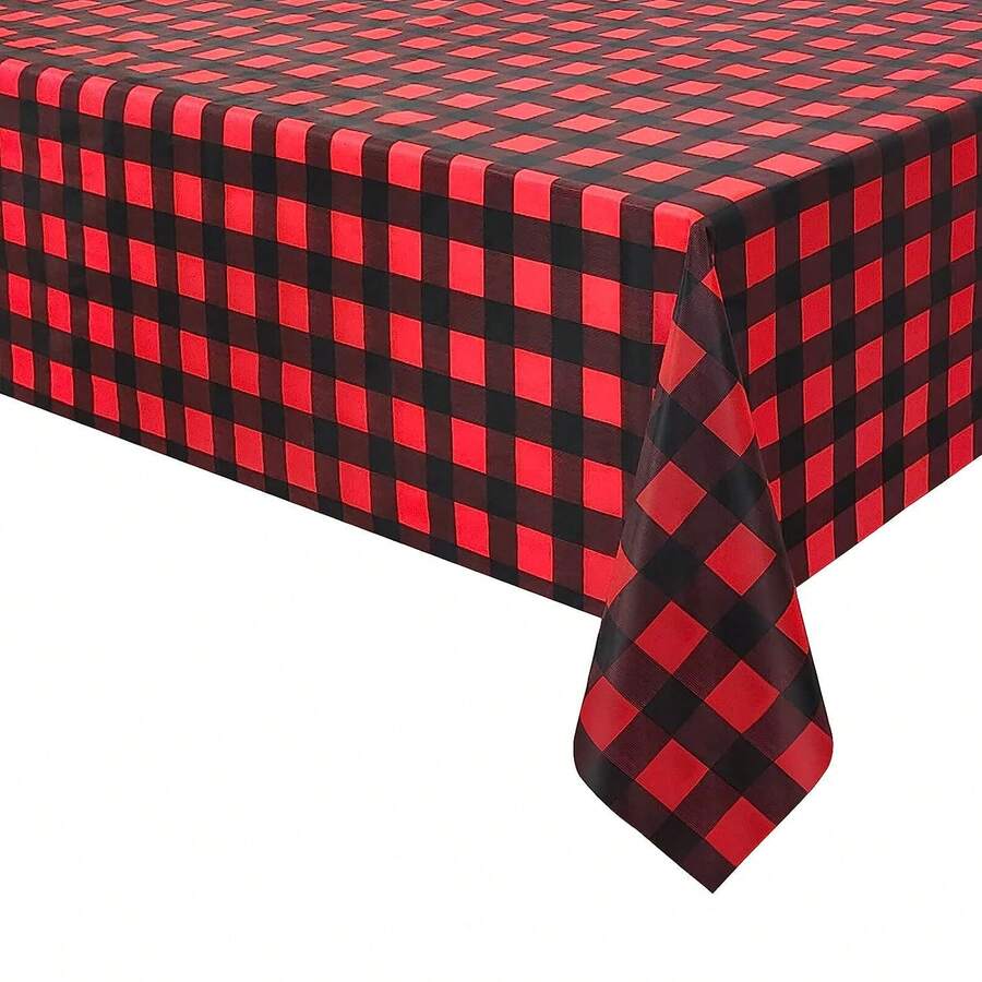 1pc Disposable Checkered Tablecloth, Thick Waterproof Oilproof Table Cover, Suitable For Birthday Party, Picnic, Family Gathering, Daily Party Use - Multicolor - View 1