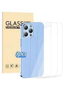 3 片钢化玻璃手机背膜适用于 16e/16 Plus/16 Pro/16 Pro Max/15/14/13/12/11 系列，高清高透，防摔防刮，为手机背面提供一层保护，防水防震防指纹全覆盖 - 無色 - 查看 10