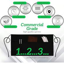GREEN LIFESTYLE Water Resistant Waist Apron With 3 Pockets For Kitchen Staff And Restaurant Workers Reinforced Seams And Long Adjustable Strap Half Apron Design Ideal For Food Service Cooking And Catering Environments 12 Pack In Black For Durable And Practical Use - Server12Pack - Xem 2