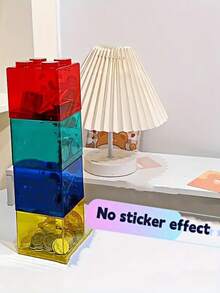 1pc Large Capacity Creative Children's INS Style Transparent Piggy Bank Coin Box, Can Deposit And Withdraw