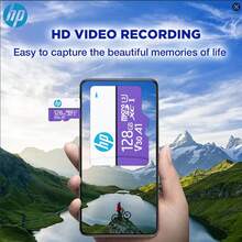 HP MicroSD 64GB 128GB C10 存储卡 256GB 迷你 SD 卡 SDCH SDXC 适用于笔记本电脑和台式机 蓝色 MicroSD 卡 32GB - 紫色 - 查看 10