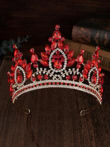 1pc Luxury Gold Bridal Crown Headpiece, Suitable For Wedding, Birthday Party, Photography