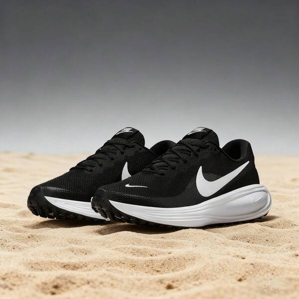 Nike Revolution 8 Fashion And Comfort Fabric Mesh Wear-Resistant Breathable Shock Absorption Low-Top Casual Running Shoes Men's Black And White HJ9198-003