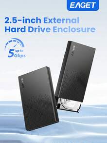 6.35cm HDD Enclosure, Micro-B To USB 3.0 Adapter, SATA III 5Gbps Solid State Hard Drive Case (No HDD Or SSD Included), Tool-Free Hard Drive Enclosure, Plug And Play Ready With UASP