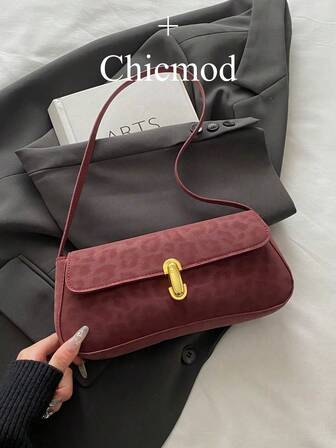 Vintage Faux Leather Flap Decor Underarm Shoulder Bag For Women, Suitable For Dates, Outings, Parties, Also Can Be Used As Wallet, Especially Suitable For Young Women, College Students, Newlyweds, Office Workers. Ideal For Office, School, Work, Business, Commuting, Outdoor Activities, Travel And Picnics