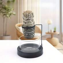 1pc Incense Holder With Thick Metal Base & Clear Glass Bowl - Stable, Shake-Free Design For Yoga Rooms, Home Decor, And Meditation Spaces Incense Holder - Multicolor - View 2