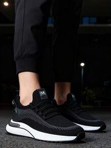 Tenis Deportivos de Hombre de Malla Transpirable: Tenis Casual Versátiles para Hombre con Suela Antideslizante y Ligero, Cómodos para Correr, Trabajo y Vida Cotidiana - Estilo Moderno Ideal para Actividades Diarias y Deportes Ligeros - Negro - Ver 2