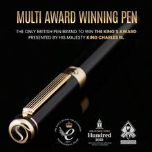 Pen By London - Stunning Black Lacquer Rollerball,  Plating, Schmidt Black Ink Refill, Roller B... - Black - View 8