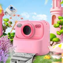 即时数码相机，1080P双镜头自拍数码相机，附赠打印纸和32G存储卡，礼品玩具，紫色/蓝色/粉色 - 彩色 - 查看 10