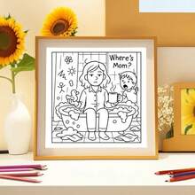 1pc, Tired Mom Club Coloring Book For Adults And Teens, 25 Single-Sided Designs, 20 Cm/7.87 In, Thick Smooth Paper, Drawing & Painting, Perfect For Relaxation And Stress Relief, Gift For Holiday & Party Birthday - Tired Mom Club - View 4