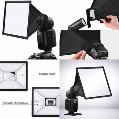 New REFLEX CAMERA Universal Softbox Flash Diffuser 6.7 X 5.9in Foldable Portable Light Modifier For DSLR Speedlite Soft Even Lighting With Storage Pouch Compatible With Nikon Canon Flash Units For Summer Vacation, Travel, Studio And Outdoor Fill Light, Live Streaming, Photography, Travel Vlog, Video Recording, Influencer Content Vacation Travel Studio Outdoor Live Streaming Travel Vlog Video Recording Influencer Content Light Reflector Photography Photography Accessories Photography Equipment