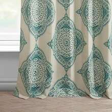HPD Half Price Drapes - Cortinas de oscurecimiento de habitación con Estampado geométrico para Sala de Estar y recámara, 50 Pulgadas de Ancho x 96 Pulgadas de Largo, (1 Panel),(Henna Teal 127An x 213.4Al cm (1 Paneles)) - Multicolor - Ver 7