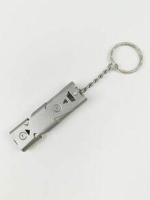 1 Outdoor Survival High Decibel Stainless Steel Whistle Multifunctional Training Whistle Referee Dual Tube Whistle Suitable For Various Scenarios - Multicolor - View 6