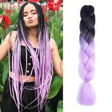 100克/包紫色巨型编织假发，合成纤维编织假发，高温纤维钩编扭辫假发，适用于塞内加尔扭辫/盒式辫/编织马尾辫，日常使用 - 彩色 - 查看 20