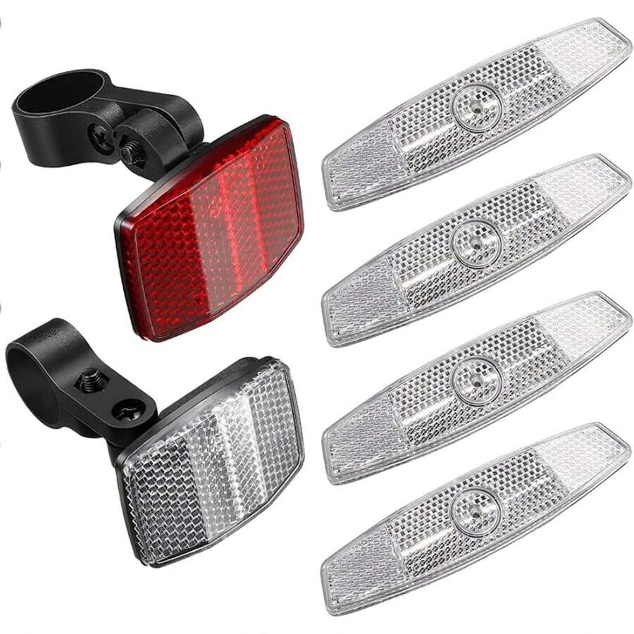 Reflectores de Bicicletas, 6 Reflectores de Plástico para Bicicleta Trasera Luces para Neumáticos de Bicicleta Reflector de Advertencia de  para Bicicletas Reflectores de - 1 - Ver 1