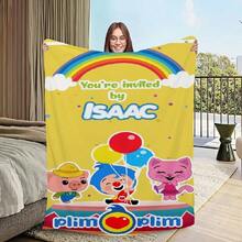 Cartoon P-Plim P-Plim Printed Comfortable And Soft Sofa, Living Room Bed, Bedroom Blanket Suitable For Travel And Gifts1.Jpg - trắng - Xem 1