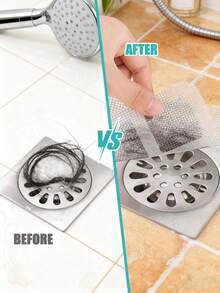 1pc Self-Adhesive Mesh Hair Catcher Drain Cover, Prevents Clogging In Shower, Bathtub, Kitchen Sink, Fits Most Drains Kitchen Items Kitchen Accessories Kitchen Tools