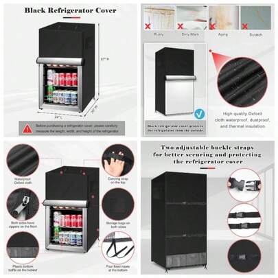 - Funda para refrigerador para exteriores, impermeable, congelador vertical vertical, cubierta de proteccin para bebidas y cerveza, para la mayora de congelador compacto cbico de