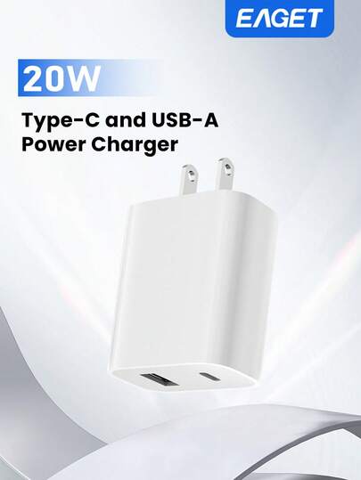 EAGET 20W USB C 快速充电器 1 件/2 件/3 件装超高速充电器兼容 、iPad、平板电脑 - 通用兼容性适用于旅行、办公室、宿舍和家庭多端口、适配器快速充电