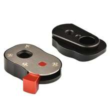 Mini Quick Release Plate System With 1/4" Screw, No Tool Needed, Quick Release Adapter Fit For Camera Tripod/Gimbal/Monopod/Magic Arm, Black - 黑色 - 查看 1