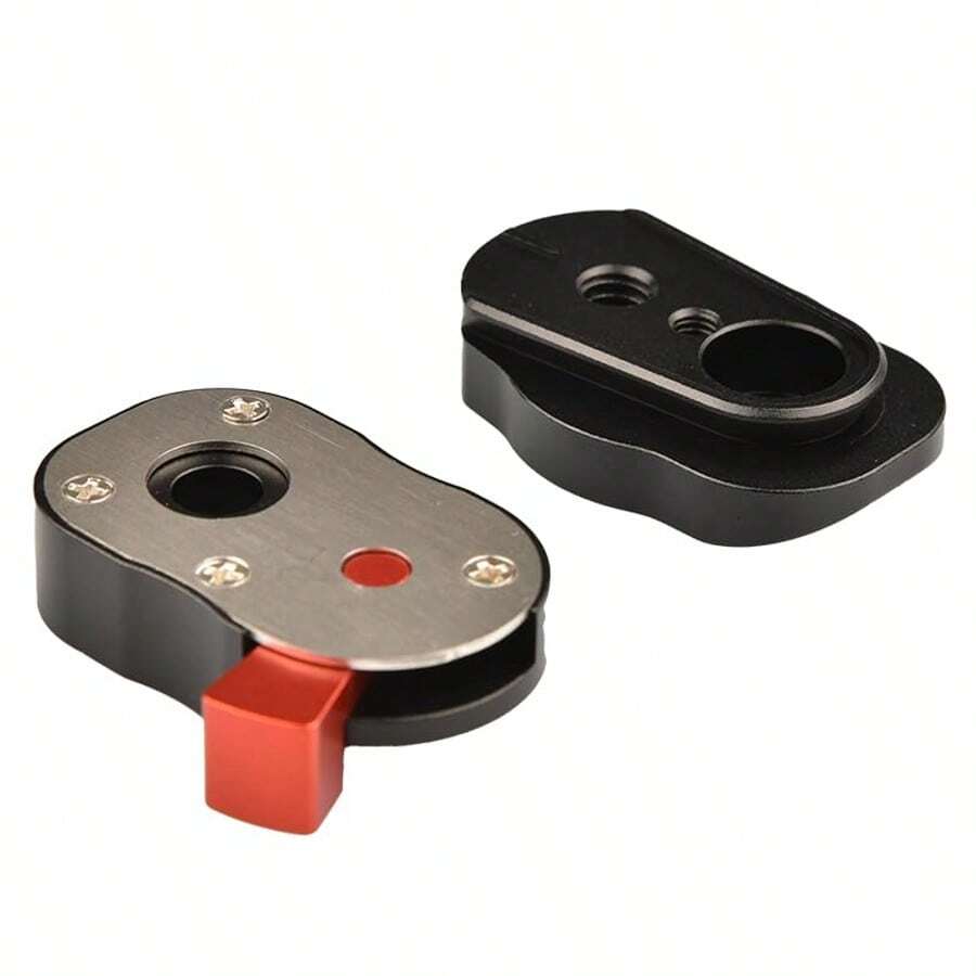 Mini Quick Release Plate System With 1/4" Screw, No Tool Needed, Quick Release Adapter Fit For Camera Tripod/Gimbal/Monopod/Magic Arm, Black - 黑色 - 查看 1