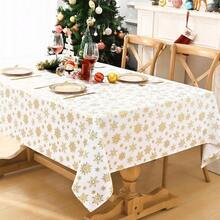 Kitchen Tablecloth - White-gold + 213.4 X 152.4 cm (Rectangular) - View 3