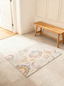 1pc Vintage American Distressed Low Pile Faux Wool Area Rug, Machine Washable, Available In Multiple Sizes, Suitable For Living Room, Bedroom, Entryway, All Season Carpet - Multicolor - View 20