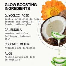 Pacifica Belleza - Toallitas desmaquillantes brillantes - Ácido glicólico, agua de, infusión de aloe - Limpieza diaria + exfoliante - Cuidado limpio de la piel - Toallas faciales de fibra vegetal - Veganas - Brillante (naranja y vainilla) - Ver 2