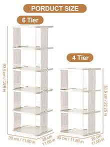 Shoe Rack For Closet, Space Saving Shoe Organizer, Sturdy Storage Shelf, Closet Organizers And Storage, Shoe Cabinet For Upright Or Upside Down, Large Space Fit All Shoe Sizes, Stackable Free Standing Shoe Rack For Entryway, Garage, Corridor, Apartment Essentials, Home Organization - White - View 5