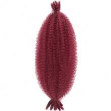 Extensii de păr împletite africane elastice, pre-separate, cubaneze, răsucite, croșetate, pentru femei - Burgundia - Vizualizare 18