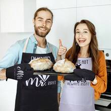 - Delantales de Navidad para parejas, regalo de despedida de soltera, toalla para horno, manopla, cocina, para boda, negro rojo, as shown in picture - Estilo clásico - Ver 8