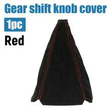 Car Gear Shift Collars Covers Suede PU Leather Gear Stick Shift Shifter Knob Cover Boot Gaiter Red/Black/Yellow/Blue