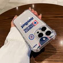 Funda para teléfono Cruz Azul Team Spirit. Compatible con teléfonos ,  17,  16 Pro Max,  15 Pro Max,  13 y  12. Fabricada en TPU para una protección eficaz contra golpes y caídas. Un regalo ideal para familiares, amigos, seres queridos, parejas y para Navidad. - transparente - Ver 3