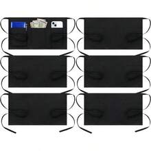 1pcs Server Aprons With 3 Pockets, Oil & Waitress Waiter Short Half Apron - màu đen - Xem 7