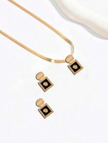 2pcs/Set New Creative Geometric Diamond Drip Oil Lion Head Casual Personalized European And American Style Outfit