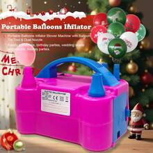 AOYI 迷你电动气球泵，600W 便携式双喷嘴电动气球充气机，适用于万圣节、圣诞节、生日、新年、婚礼派对装饰、房间装饰 - 美規A型插(110-127V) - 查看 1