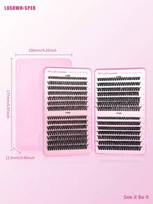 DIY Lash Extensions Kit,Cluster Lashes Individual 9-16mm D Curl, Wispy Volume Natural Look False Eyelashes, Reusable At Home Lash Clusters Set - Pink - View 9