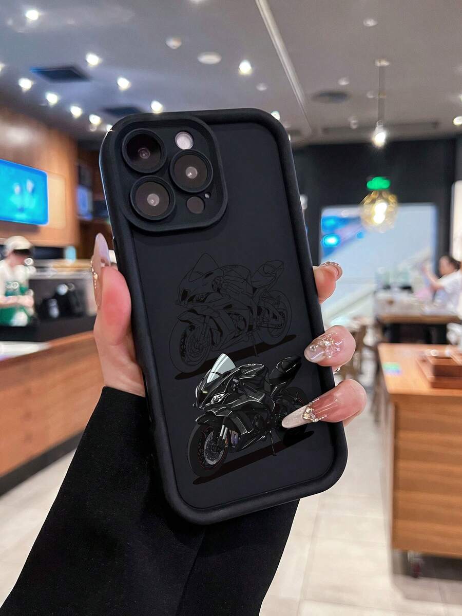 Funda para teléfono para fanáticos de las motocicletas, compatible con teléfonos , 17, 16 Pro Max, 15 Pro Max, 13 y 12. Fabricada en TPU, ofrece protección contra golpes y caídas. Un regalo ideal para familiares, amigos, parejas, Día de Muertos y Halloween. - Negro - Ver 1