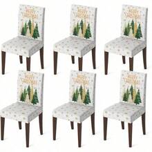 Kitchen Chair Covers - White + 6 - View 2