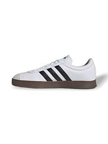 Adidas VL COURT BASE 男士运动鞋 透气轻便 弹性好 纯黑/白 ID3711 - 白色/黑色 - 查看 1