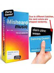 1 trò chơi bài Misheard Music dành cho nhiều người chơi, thích hợp cho tiệc Giáng sinh, tiệc cưới mới cưới, tiệc sinh nhật (Màu sắc của thẻ bài ngẫu nhiên, nội dung giữ nguyên) - Nhiều màu - Xem 8