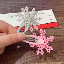 2pcs Christmas Snowflake Hair Clips, Winter Snowflake Hair Accessories For Women, Christmas Party Hair Decorations, Christmas Gifts - Multicolor - View 2